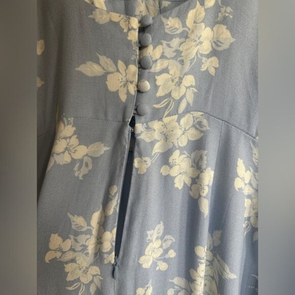 NEW Reformation Reverie Long Dress Bijou Light Blue Floral | size 4 - Picture 15 of 16